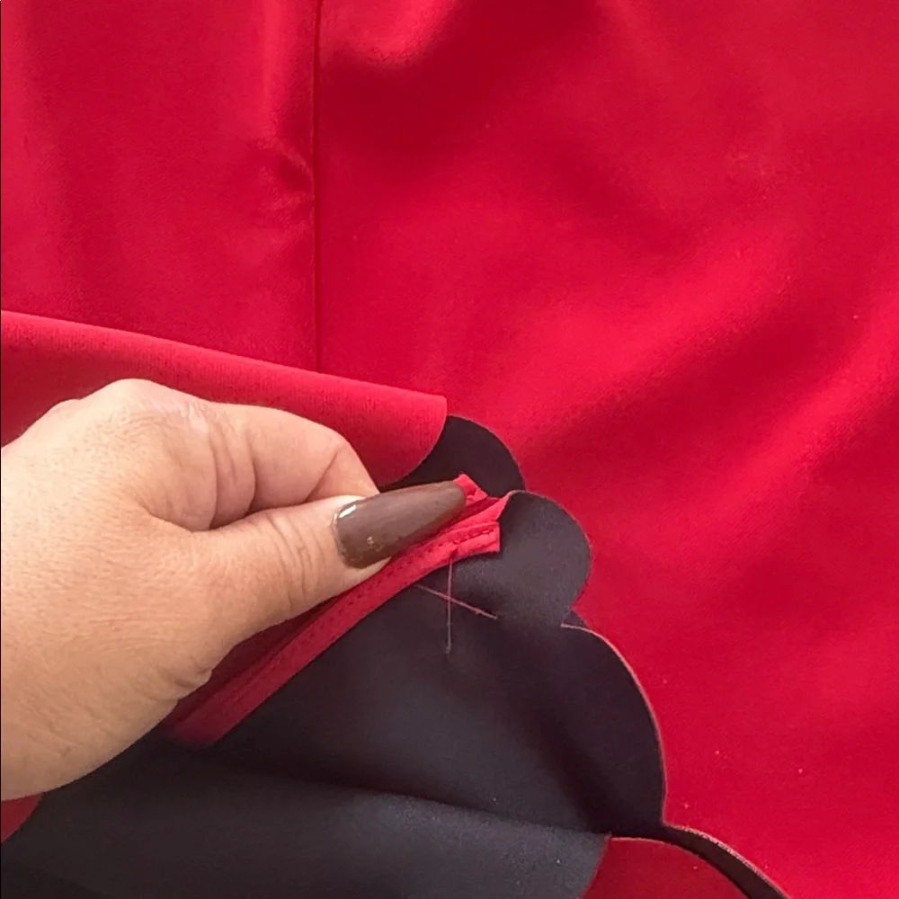 Banana Republic Red Pencil Skirt with Scalloped Hem
